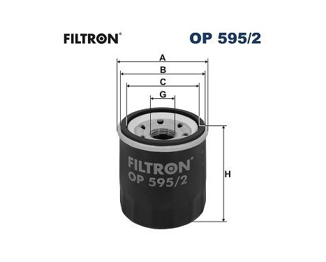 Oil filter OP 595/2 Filtron