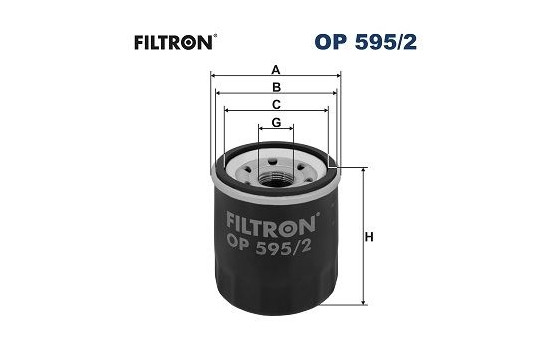 Oil filter OP 595/2 Filtron