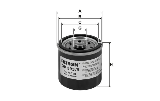 Oil filter OP 595/5 Filtron, Image 2