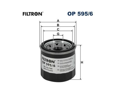 Oil filter OP 595/6 Filtron