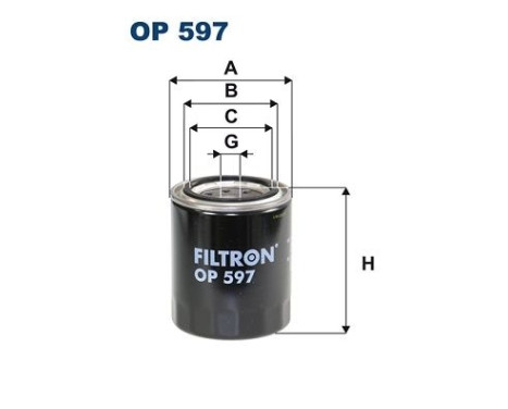 Oil filter OP 597 Filtron