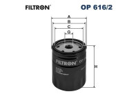 Oil filter OP 616/2 Filtron