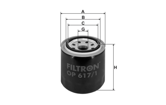 Oil filter OP 617/1 Filtron, Image 2