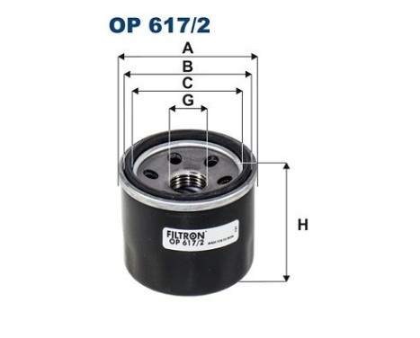 Oil filter OP 617/2 Filtron