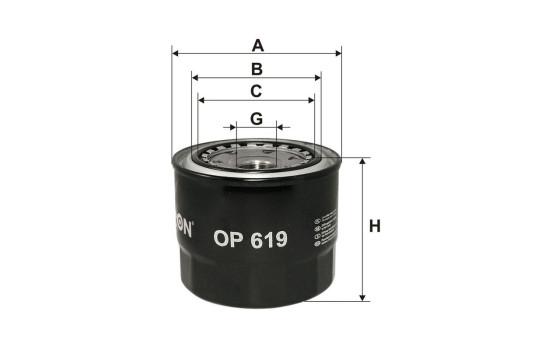 Oil filter OP 619 Filtron, Image 2