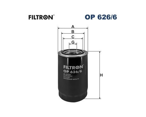 Oil filter OP 626/6 Filtron