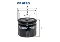 Oil filter OP 629/3 Filtron