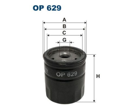 Oil filter OP 629 Filtron