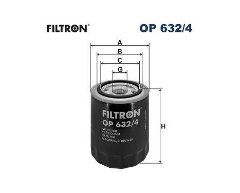 Oil filter OP 632/4 Filtron