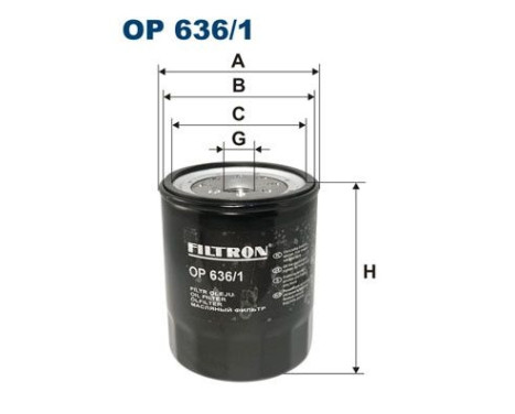 Oil filter OP 636/1 Filtron