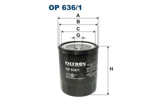 Oil filter OP 636/1 Filtron