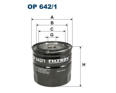 Oil filter OP 642/1 Filtron