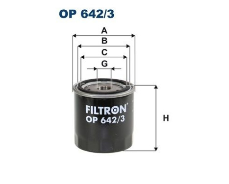 Oil filter OP 642/3 Filtron