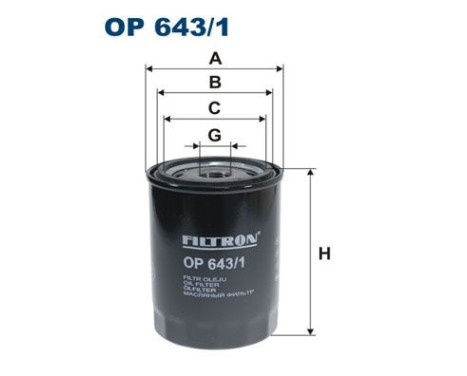 Oil filter OP 643/1 Filtron