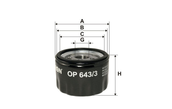 Oil filter OP 643/3 Filtron, Image 2