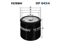 Oil filter OP 643/4 Filtron