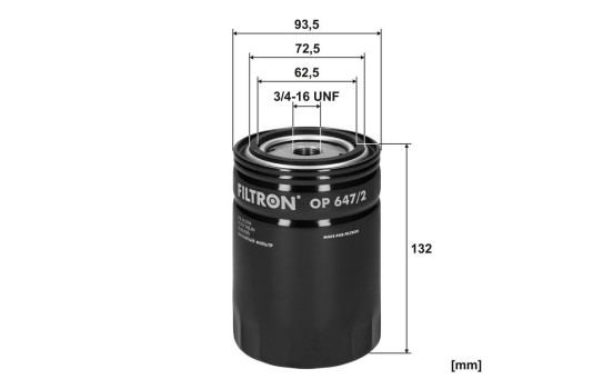 Oil filter OP 647/2 Filtron, Image 3