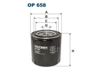Oil filter OP 658 Filtron