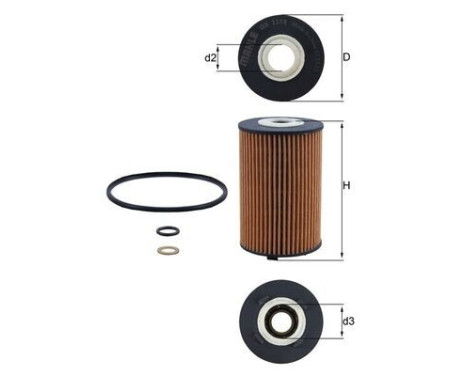 Oil Filter OX 1158D Mahle, Image 2