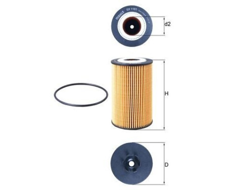 oil filter OX 1161D Mahle, Image 2