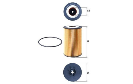 oil filter OX 1161D Mahle, Image 2