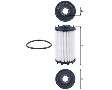 Oil Filter OX 1184D Mahle, Image 2