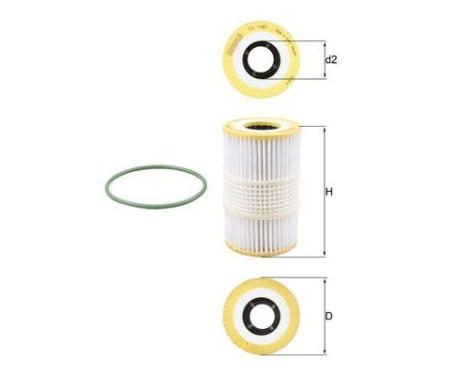 Oil Filter OX 1185D Mahle, Image 2