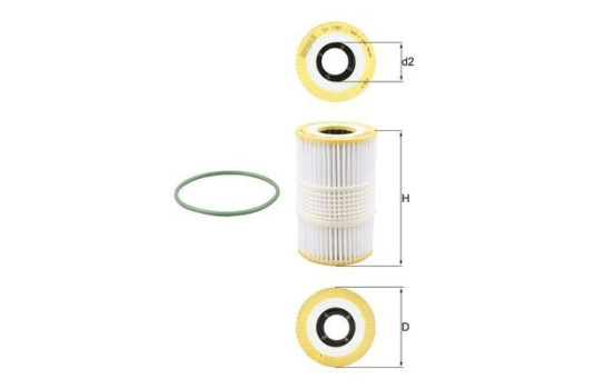 Oil Filter OX 1185D Mahle, Image 2