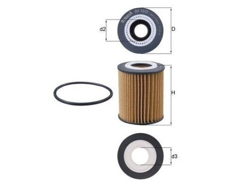 Oil Filter OX 1237D Mahle, Image 2