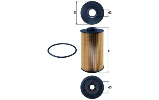 Oil Filter OX 152/1D Mahle, Image 3