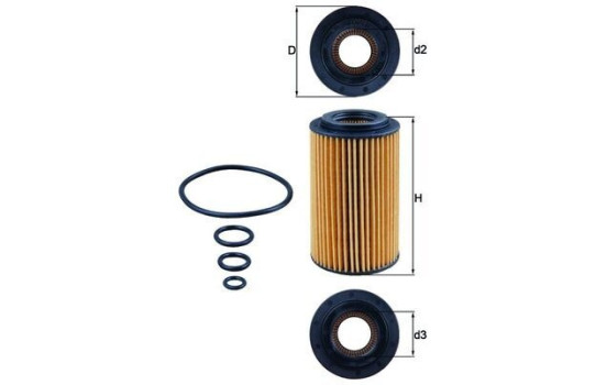Oil Filter OX 153/7D Mahle, Image 3