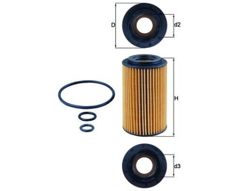Oil Filter OX 153/7D2 Mahle, Image 2