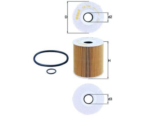 Oil Filter OX 156D1 Mahle, Image 3