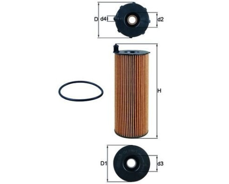 Oil Filter OX 196/1D1 Mahle, Image 3