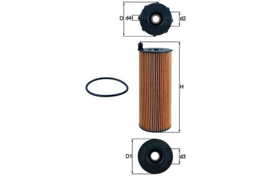 Oil Filter OX 196/1D1 Mahle, Image 3