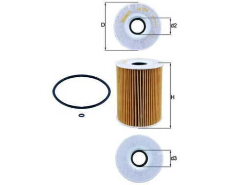 Oil Filter OX 254D1 Mahle, Image 2