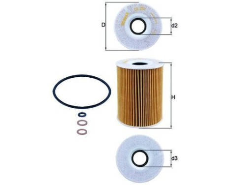 Oil Filter OX 254D2 Mahle, Image 3