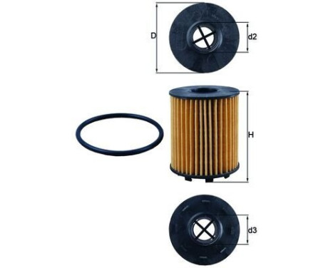 Oil Filter OX 371D Mahle, Image 3