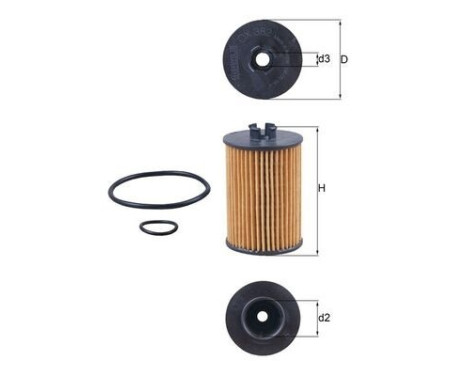 Oil Filter OX 382D Mahle, Image 3