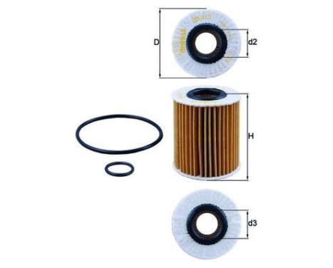 Oil Filter OX 413D1 Mahle, Image 2