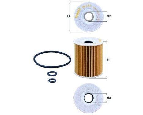 Oil Filter OX 422D Mahle, Image 3