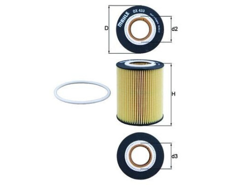 Oil Filter OX 433D Mahle, Image 3