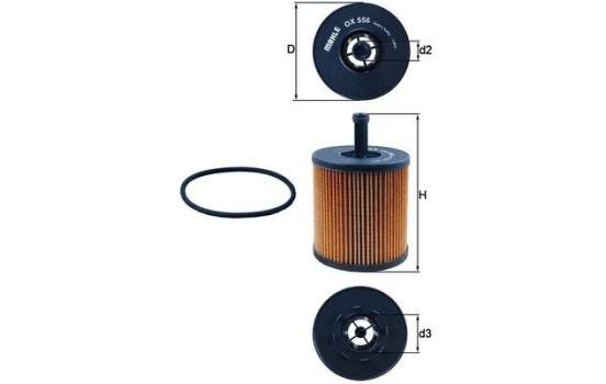 Oil Filter OX 556D Mahle, Image 4