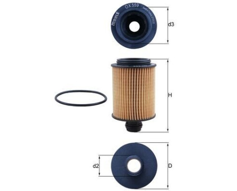 Oil Filter OX 559D Mahle, Image 2