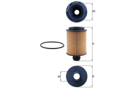Oil Filter OX 559D Mahle, Image 2