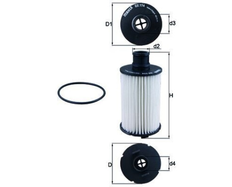 Oil Filter OX 774D Mahle, Image 4