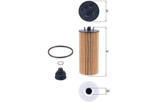 Oil Filter OX 815/1D Mahle, Image 2