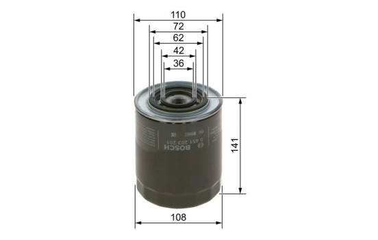 Oil Filter P3201 Bosch, Image 2