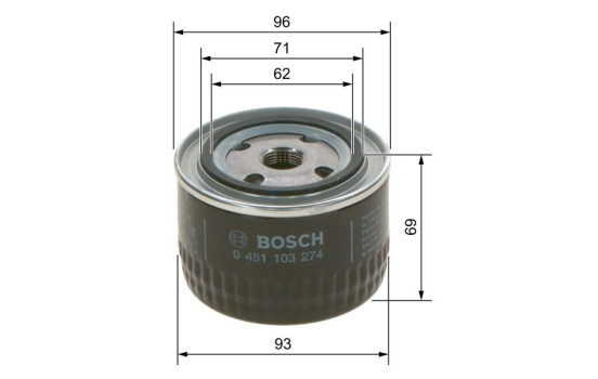 Oil Filter P3274 Bosch, Image 2