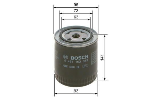 Oil Filter P3313 Bosch, Image 3